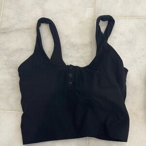 lululemon Align Ribbed Henley Tank black size 4. Excellent condition. sports bra